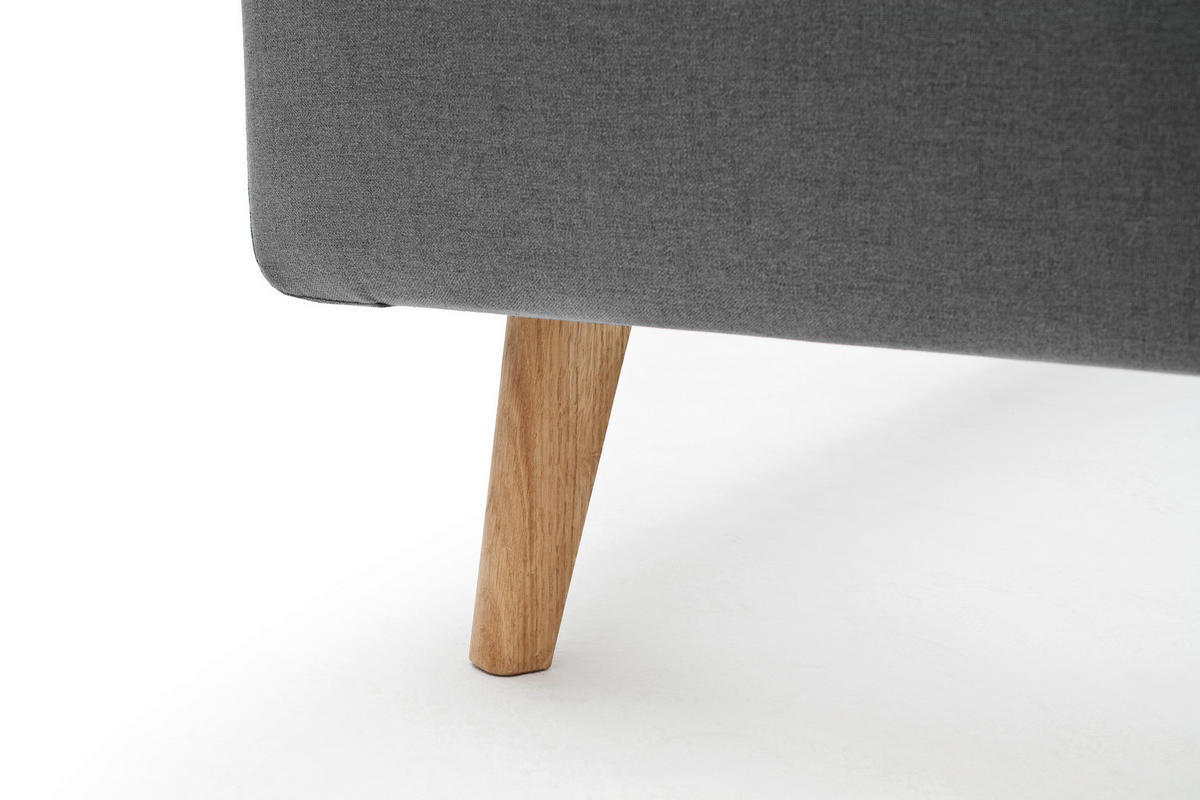 POLSTERBETT 160/200 cm  in Hellgrau  - Eichefarben/Hellgrau, Design, Holz/Textil (160/200cm) - Livetastic