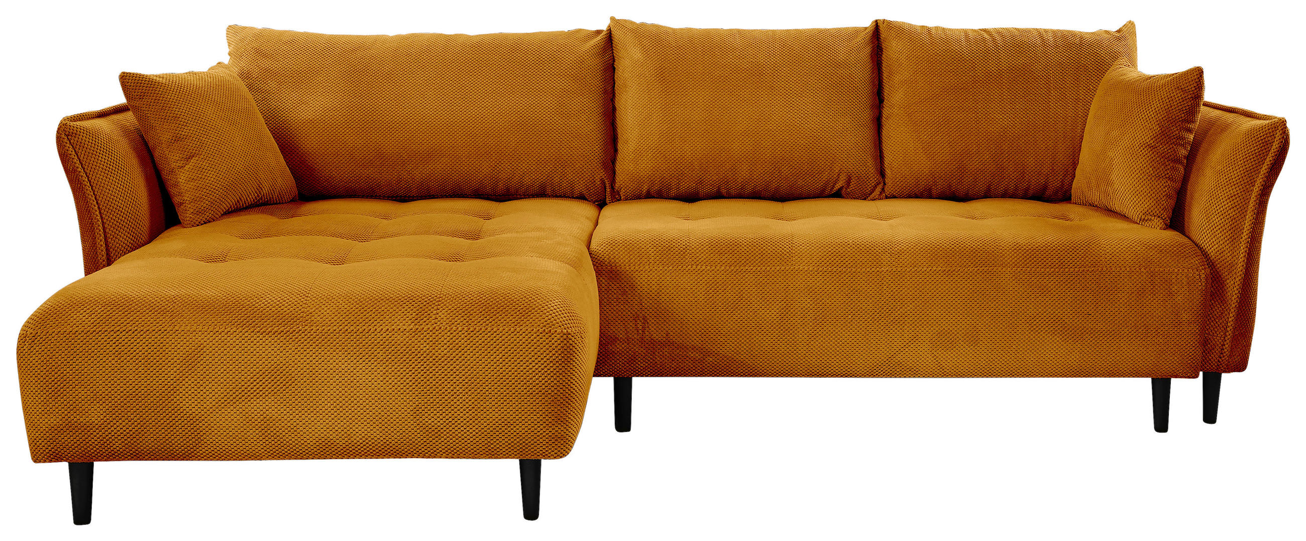 ECKSOFA Currygelb Chenille  - Currygelb/Schwarz, KONVENTIONELL, Holz/Textil (160/290cm) - Carryhome