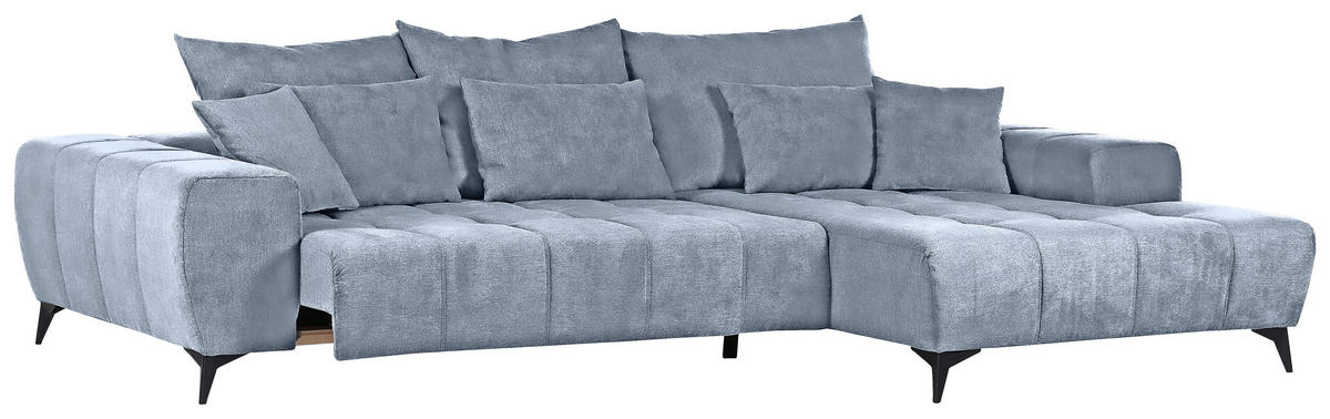 KUTNA GARNITURA tekstil  plava   - crna/plava, Konvencionalno, tekstil/metal (300/205cm) - Carryhome