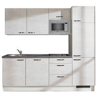 KÜCHENLEERBLOCK 240 cm   in Graphitfarben, Weiß, Hellgrau  - Hellgrau/Schwarz, Design, Holzwerkstoff/Metall (240cm) - Pino