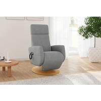 RELAXSESSEL Textil Grau  - Eichefarben/Grau, Konventionell, Holz/Textil (71/110/82cm) - Sit & More