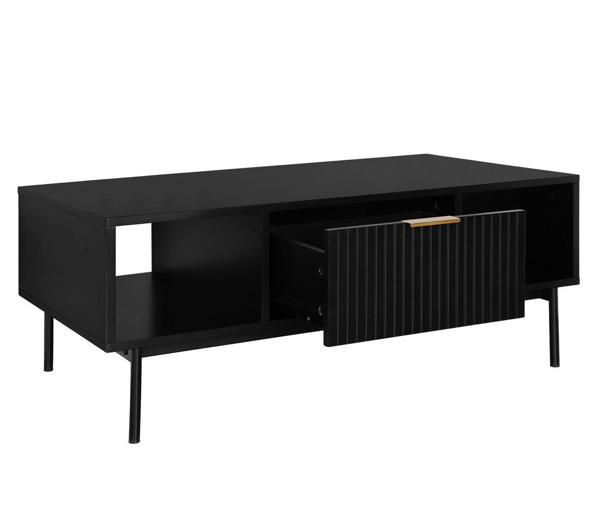 COUCHTISCH 100/55/40 cm rechteckig Schwarz  - Schwarz, Design, Holzwerkstoff/Metall (100/55/40cm) - MID.YOU