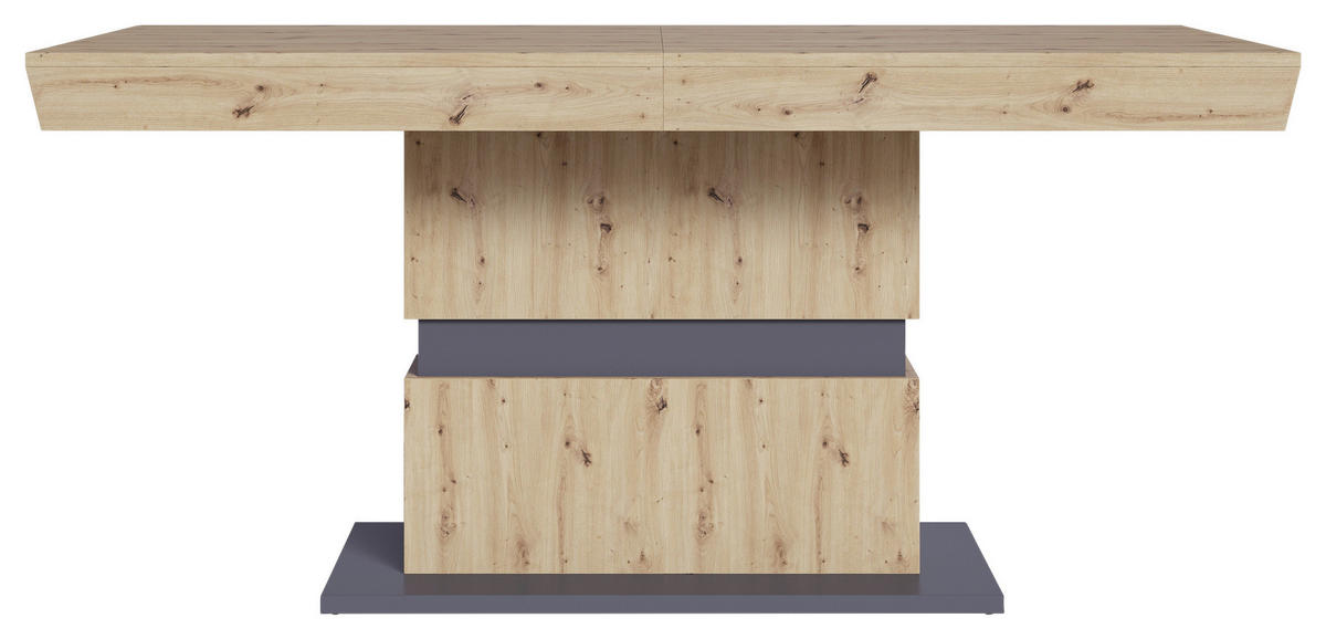 ESSTISCH Dunkelgrau, Eiche Artisan rechteckig  ausziehbar, lichtecht, in verschiedenen Größen erhältlich, in verschiedenen Holzdekoren erhältlich  - Dunkelgrau/Eiche Artisan, MODERN, Holzwerkstoff (160/90/75cm) - MID.YOU