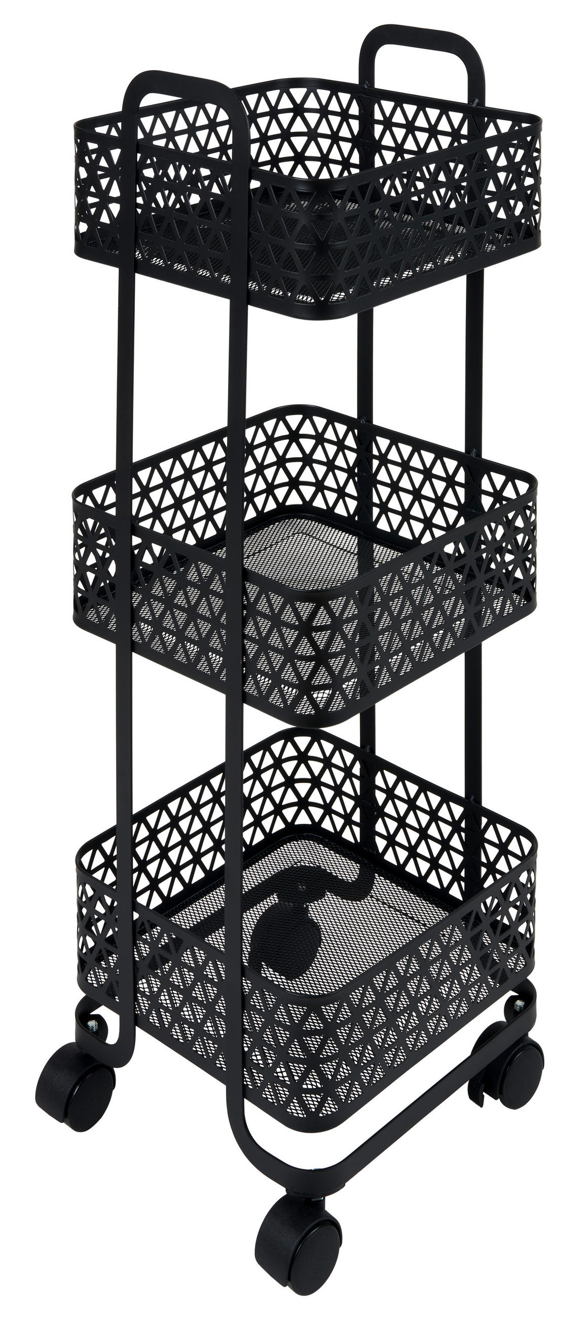 REGAL ZA SHRANJEVANJE    25,5/74,5 cm       prevlečeno   - črna, Trend, kovina/umetna masa (25,5/74,5cm) - Homeware