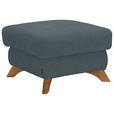 HOCKER Flachgewebe Blau  - Blau/Eichefarben, MODERN, Holz/Textil (65/47/65cm) - Valnatura
