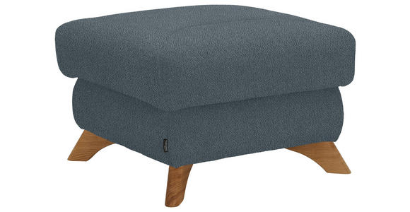 HOCKER Flachgewebe Blau - Blau/Eichefarben, MODERN, Holz/Textil (65/47/65cm) - Valnatura