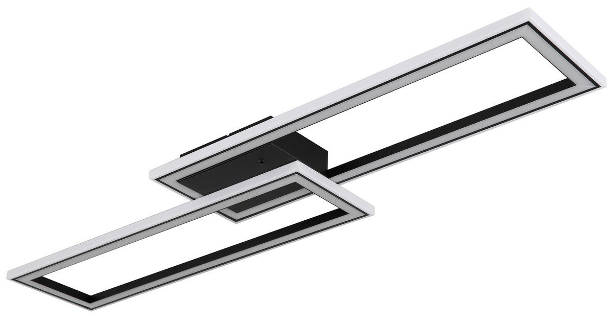 LED-DECKENLEUCHTE 30 W    94,5/24/5,5 cm  - Opal/Schwarz, Design, Kunststoff/Metall (94,5/24/5,5cm) - Globo