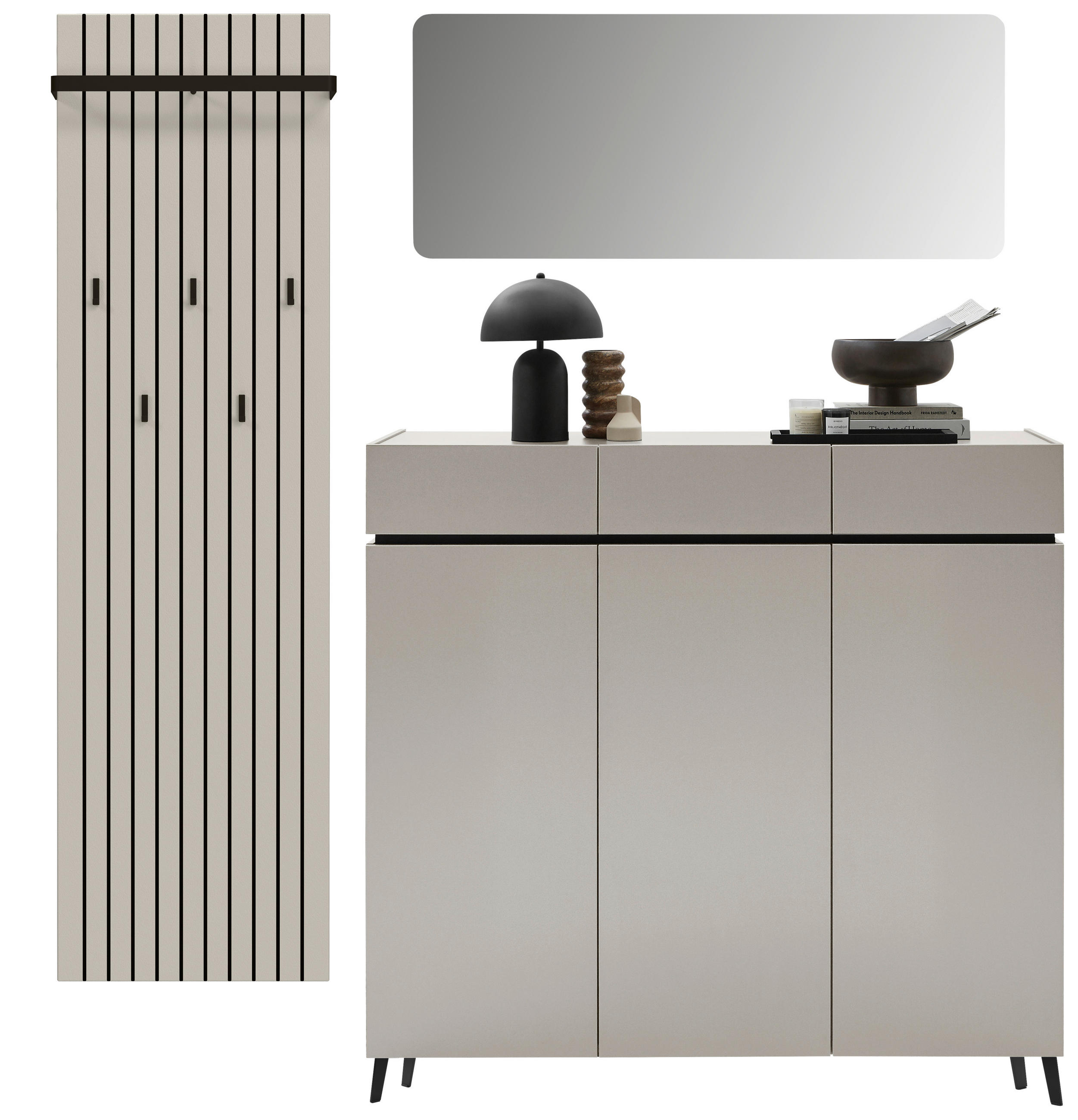 GARDEROBE 3-teilig  in 196/200/40 cm  - Kaschmir, Design, Holzwerkstoff (196/200/40cm) - Voleo