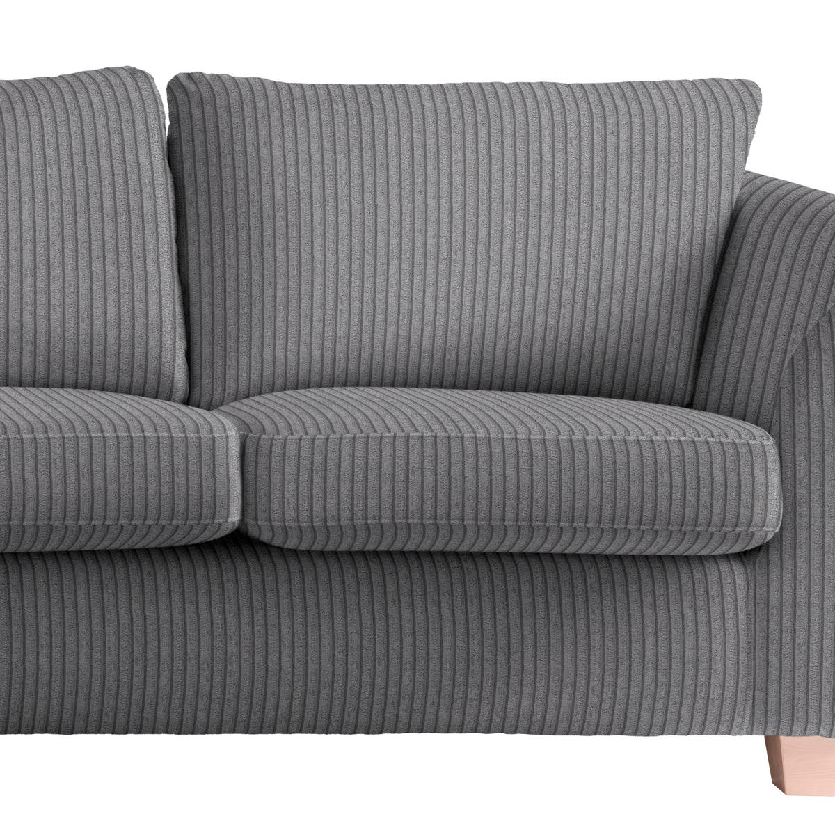 2-SITZER-SOFA in Cord Dunkelgrau  - Dunkelgrau/Naturfarben, Holz/Textil (190/70-85/95cm) - MID.YOU