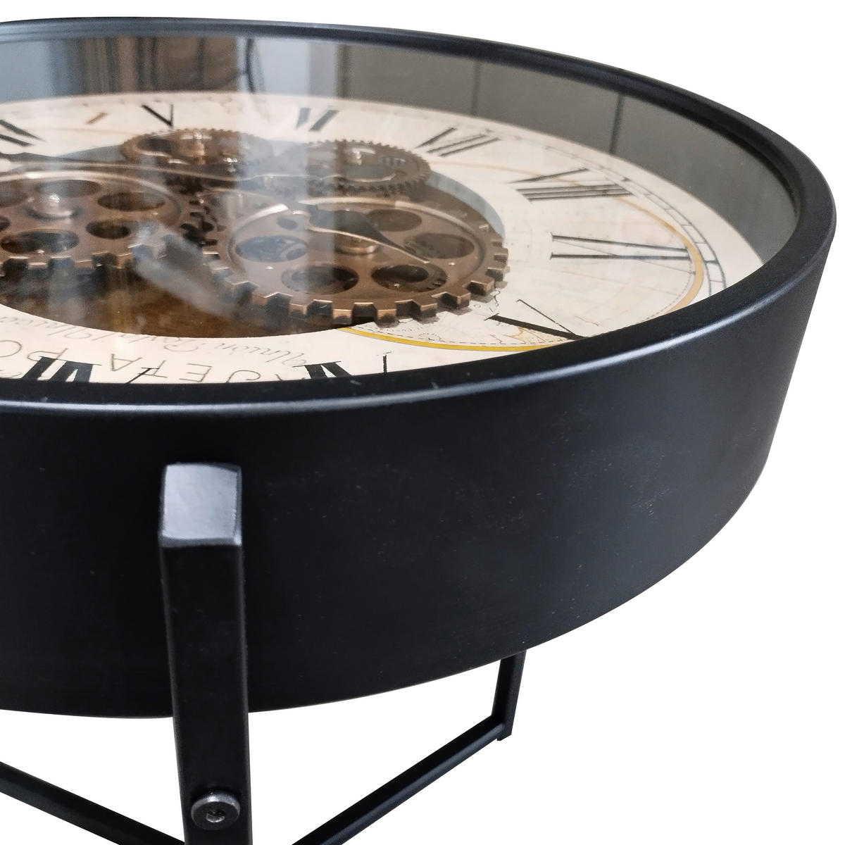 Couchtisch rund Glas / Metall Metall, Glas  - Schwarz, Modern, Glas/Metall (49,5/57cm) - Globo