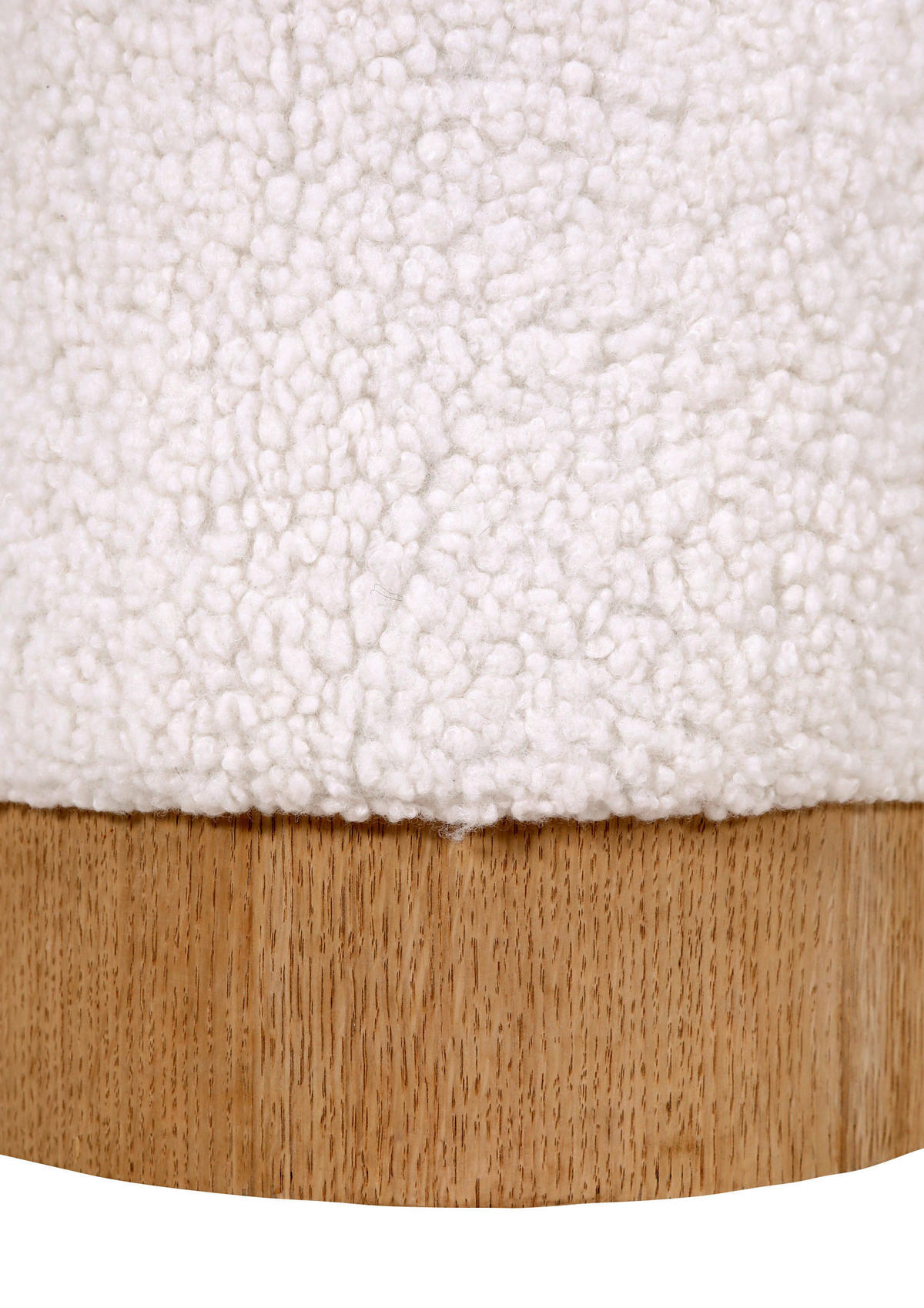 HOCKER Teddystoff Weiß, Kieferfarben  - Naturfarben/Weiß, Design, Holz/Textil (35/40/35cm) - Landscape