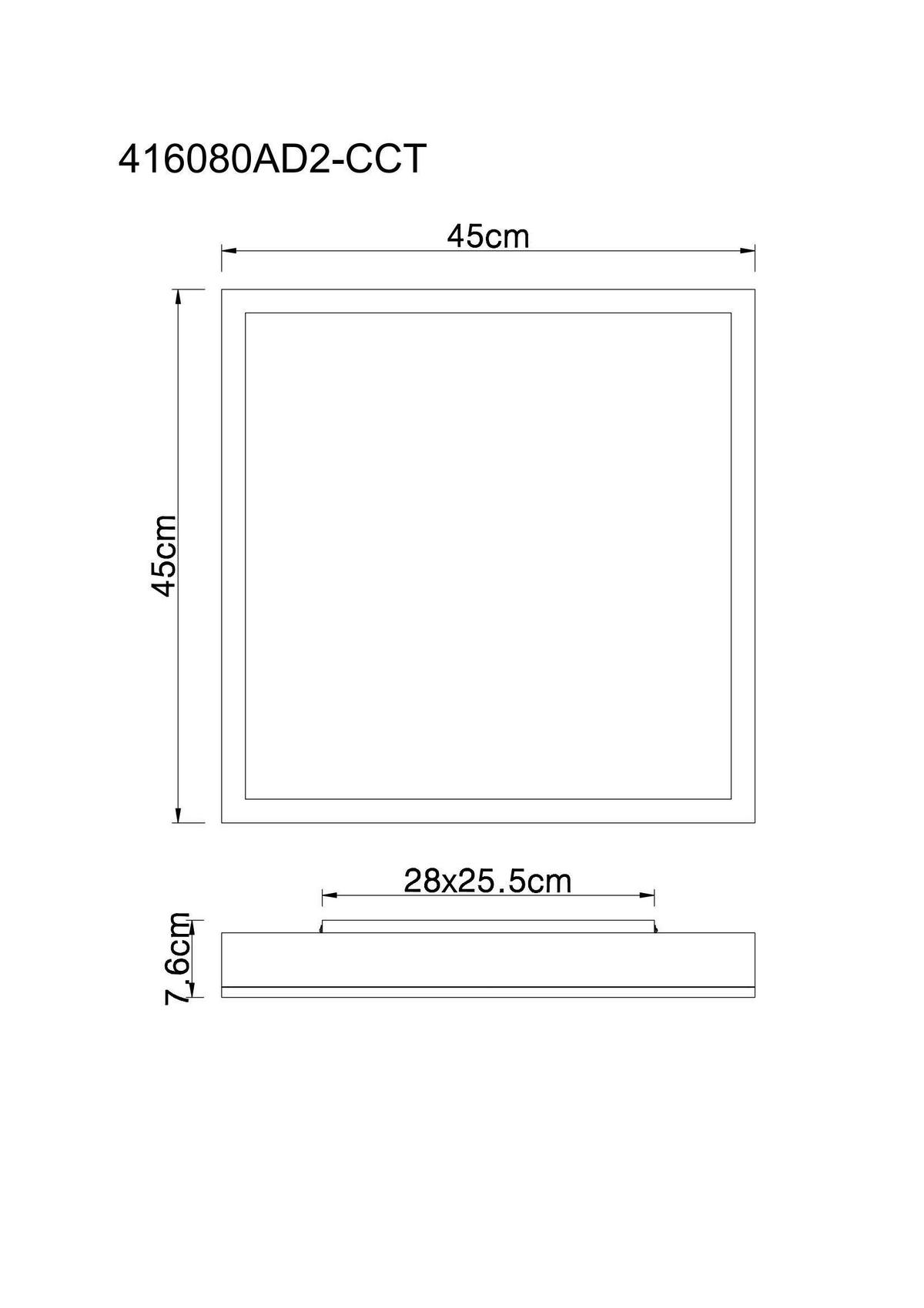 STROPNA LED-SVETILKA  DORO //2700-6500 K/230 V/ - srebrne barve/temno siva, Basics, kovina/umetna masa (45/45/7,5cm) - Globo