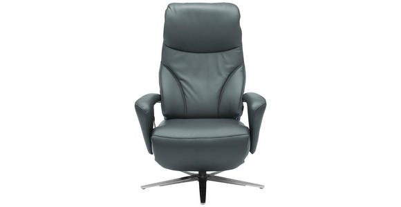 RELAXSESSEL in Leder Blau, Grau - Blau/Edelstahlfarben, Design, Leder/Metall (75/106/88cm) - Dieter Knoll