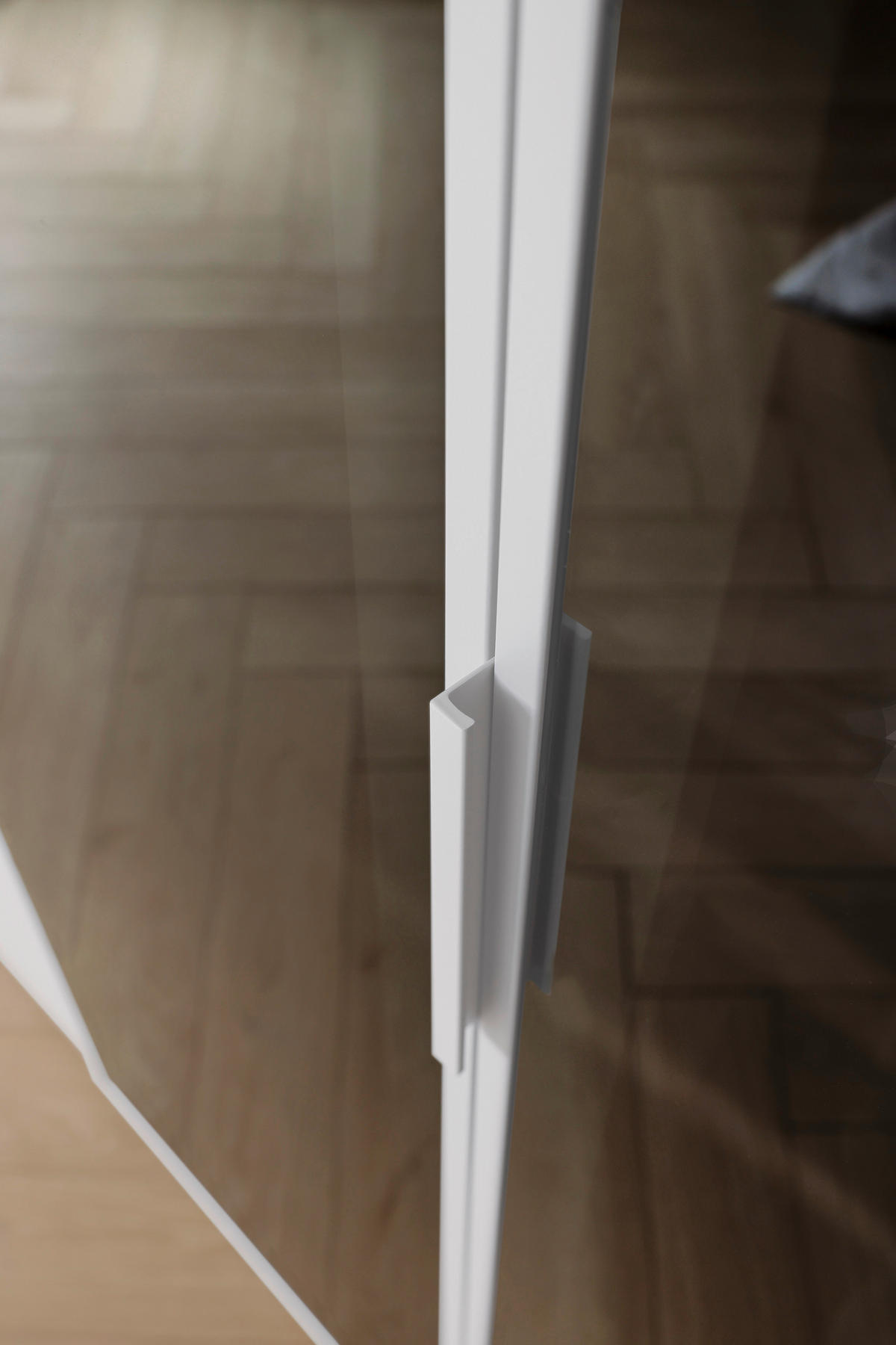 DREHTÜRENSCHRANK in Grau, Weiss  - Weiss/Grau, Trend, Glas/Holzwerkstoff (151/235/60cm) - Novel