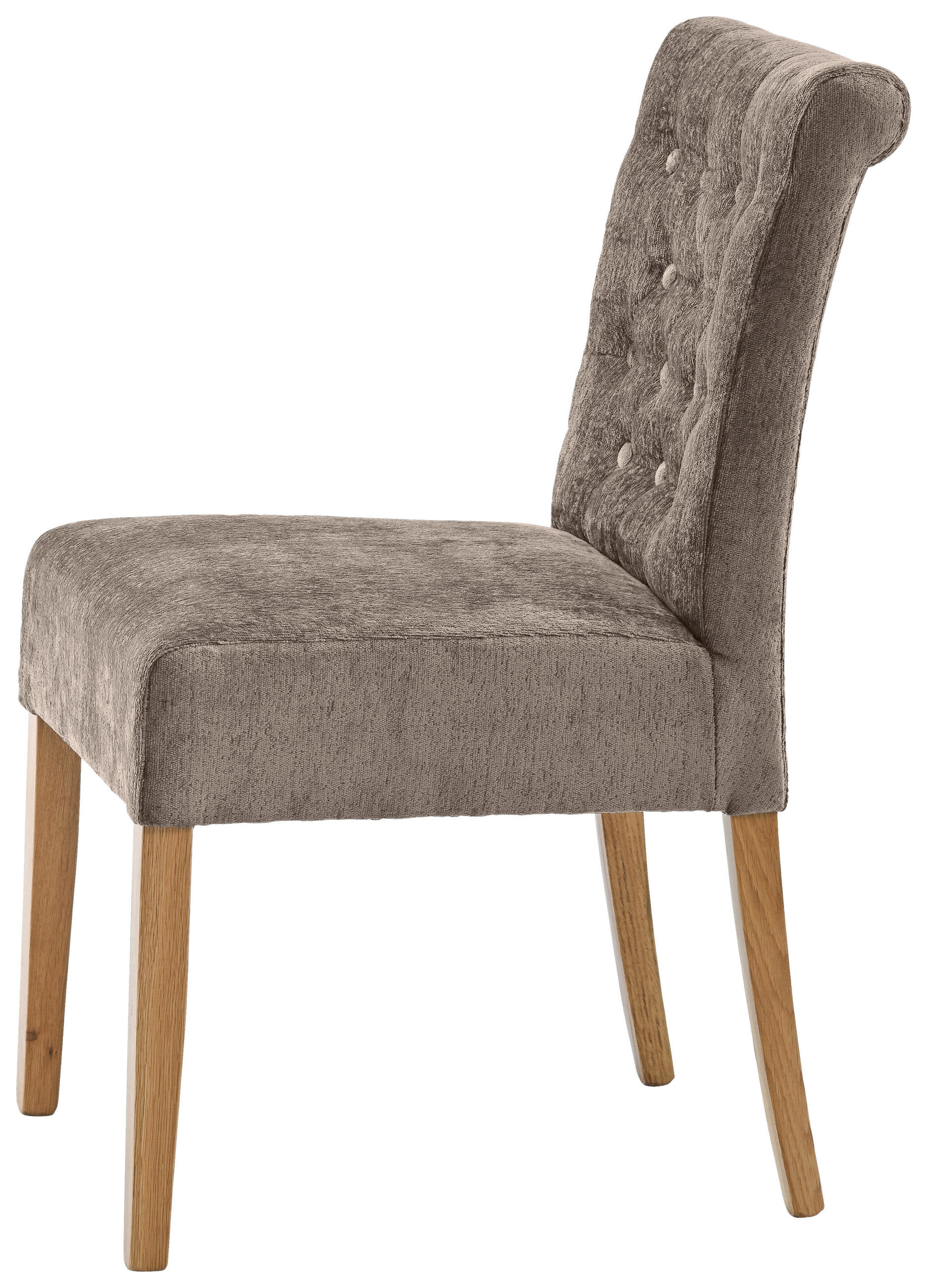 STUHL Chenille Taupe, Eichefarben Eiche massiv  - Taupe/Eichefarben, KONVENTIONELL, Holz/Textil (46,5/91/65cm) - Cantus