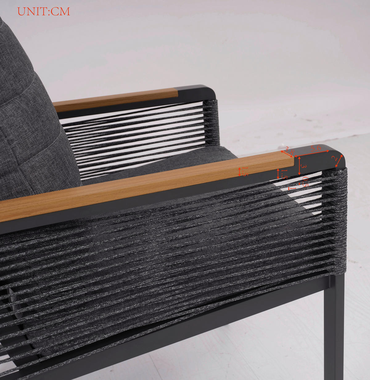 GARTENSESSEL - Dunkelgrau/Naturfarben, MODERN, Kunststoff/Textil (59/86/68cm) - Ambia Garden