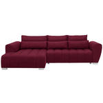 ECKSOFA in Webstoff Rot  - Silberfarben/Rot, MODERN, Kunststoff/Textil (218/304cm) - Carryhome