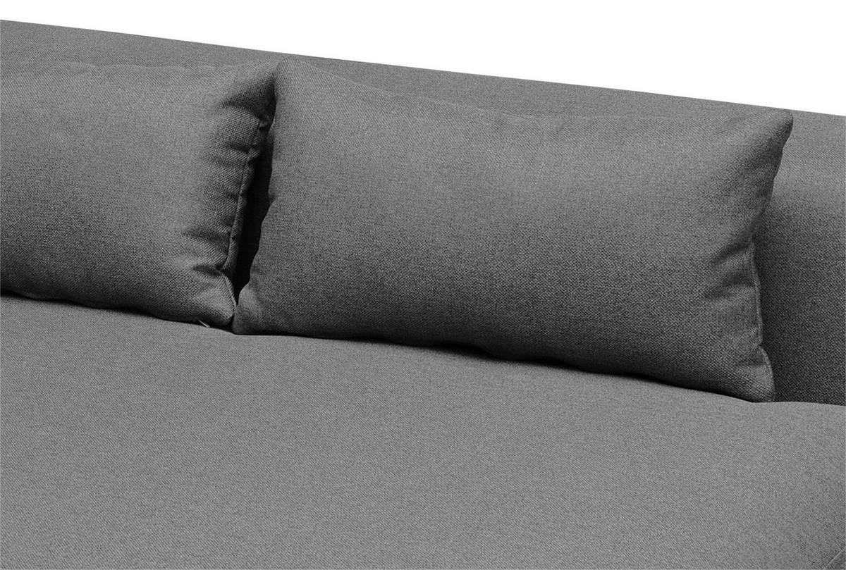 ECKSOFA in Flachgewebe Dunkelgrau  - Dunkelgrau/Schwarz, Design, Textil/Metall (313/172cm) - Livetastic