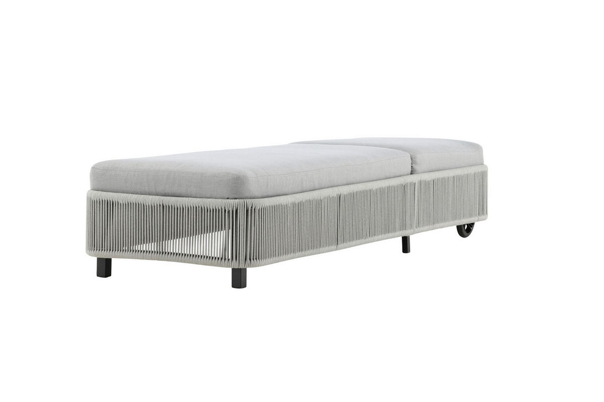 SONNENLIEGE 75/32/205 cm  - Schwarz/Grau, KONVENTIONELL, Textil/Metall (75/32/205cm) - Gardenson