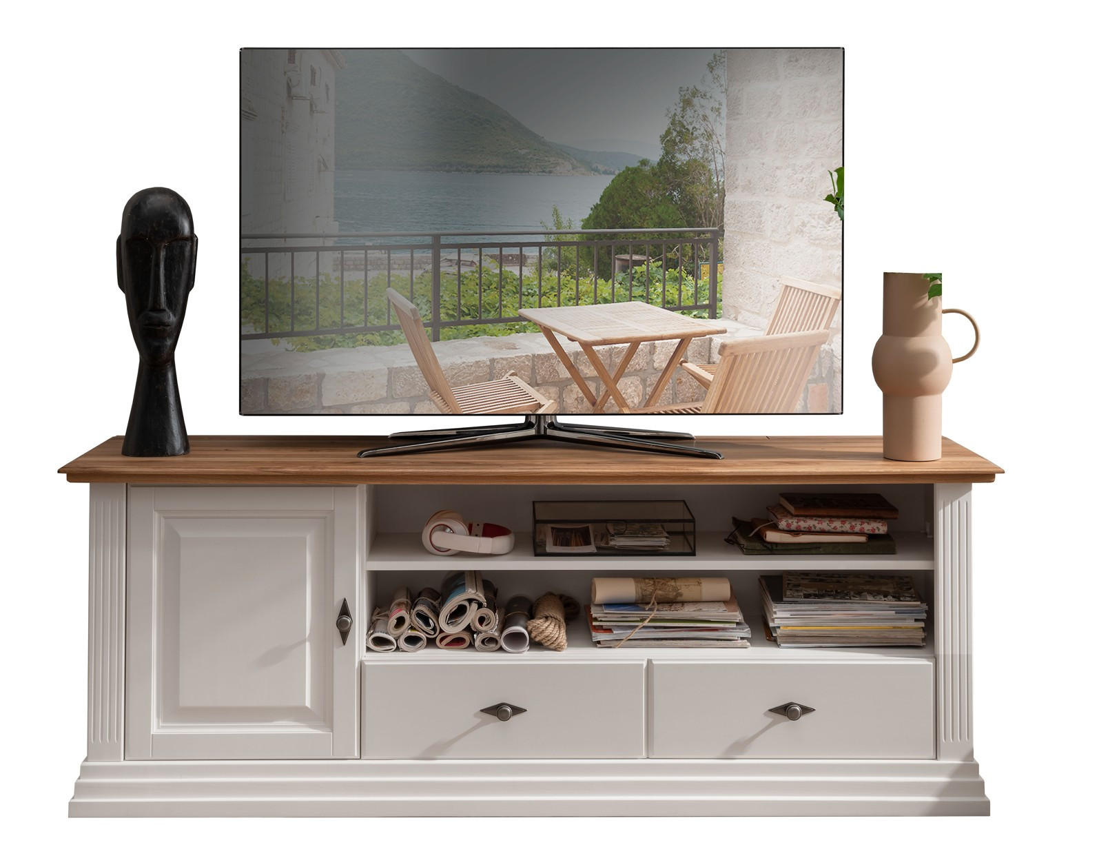 Livetastic Lowboard Wz-0622 Weiß 178x66.5x44.5 cm
