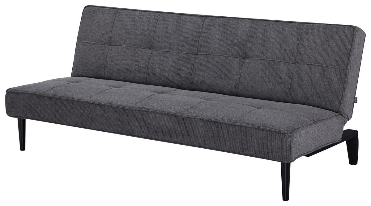 SCHLAFSOFA Webstoff Grau  - Schwarz/Grau, Design, Holz/Textil (179/77/93,5cm) - Ti'me