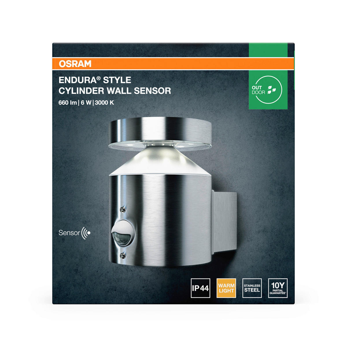 LED-AUßENLEUCHTE 15/10,1/13,7 cm   - Edelstahlfarben, Basics, Kunststoff/Metall (15/10,1/13,7cm) - Osram