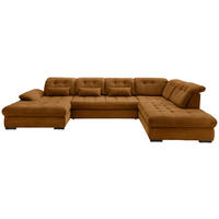 WOHNLANDSCHAFT in Cord Goldfarben  - Goldfarben/Schwarz, Modern, Textil/Metall (184/387/252cm) - Livetastic