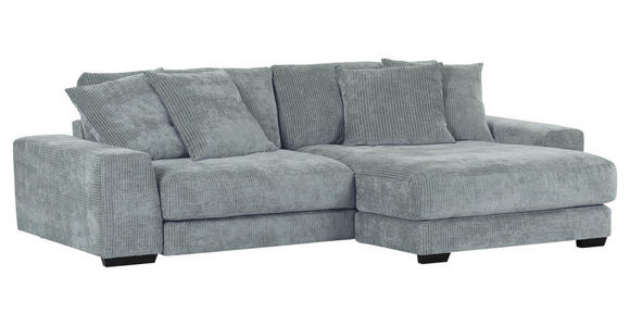 ECKSOFA in Flachgewebe Grau  - Schwarz/Grau, KONVENTIONELL, Holz/Textil (280/190cm) - Carryhome