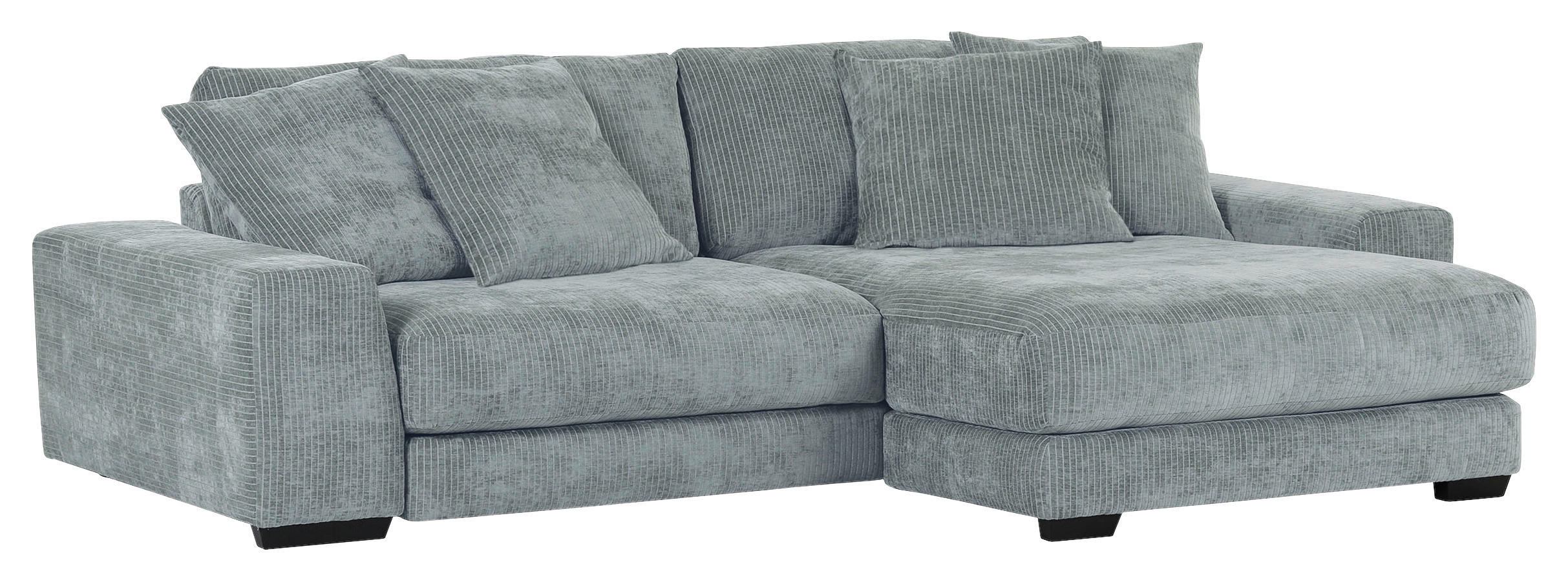 ECKSOFA in Flachgewebe Grau  - Schwarz/Grau, Konventionell, Holz/Textil (280/190cm) - Carryhome