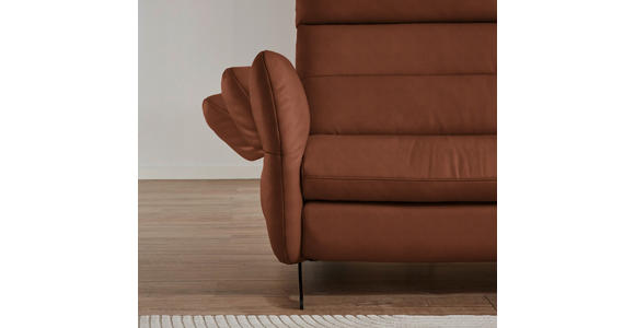 ECKSOFA in Echtleder Cognac  300/157 cm  - Cognac/Schwarz, Design, Leder/Metall (300/157cm) - Dieter Knoll