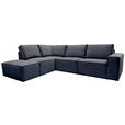 ECKSOFA Anthrazit Chenille  - Anthrazit/Schwarz, KONVENTIONELL, Kunststoff/Textil (212/275cm) - Carryhome