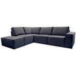 ECKSOFA Anthrazit Chenille  - Anthrazit/Schwarz, KONVENTIONELL, Kunststoff/Textil (212/275cm) - Carryhome