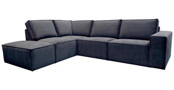 ECKSOFA Anthrazit Chenille  - Anthrazit/Schwarz, KONVENTIONELL, Kunststoff/Textil (212/275cm) - Carryhome