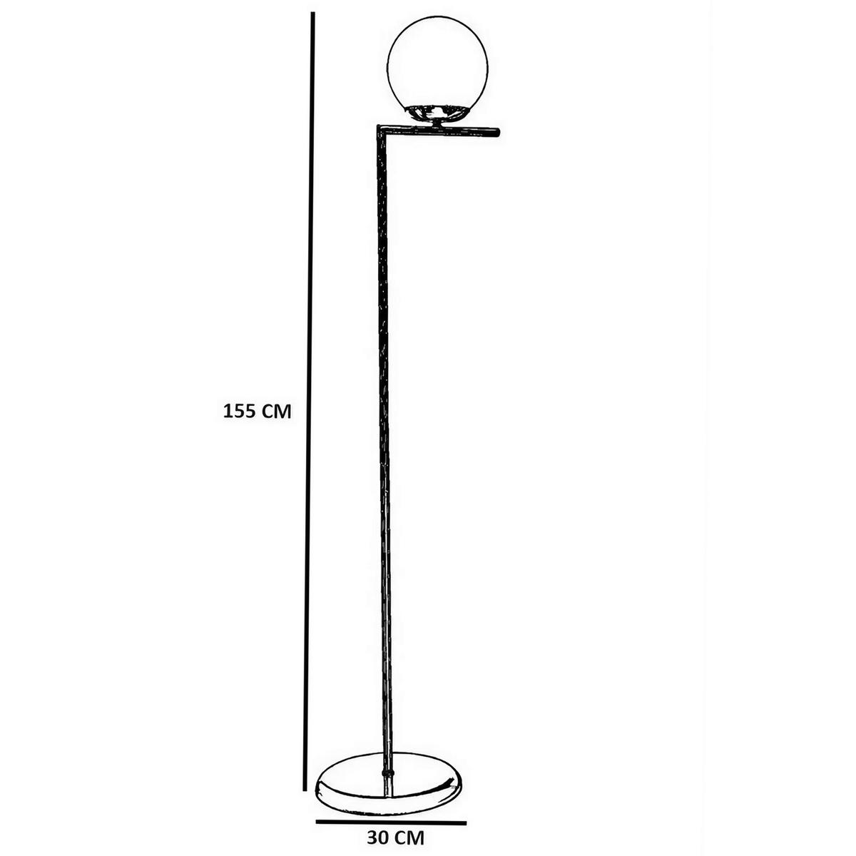 STEHLEUCHTE 30/155 cm    - Schwarz, Trend, Metall (30/155cm) - P & B