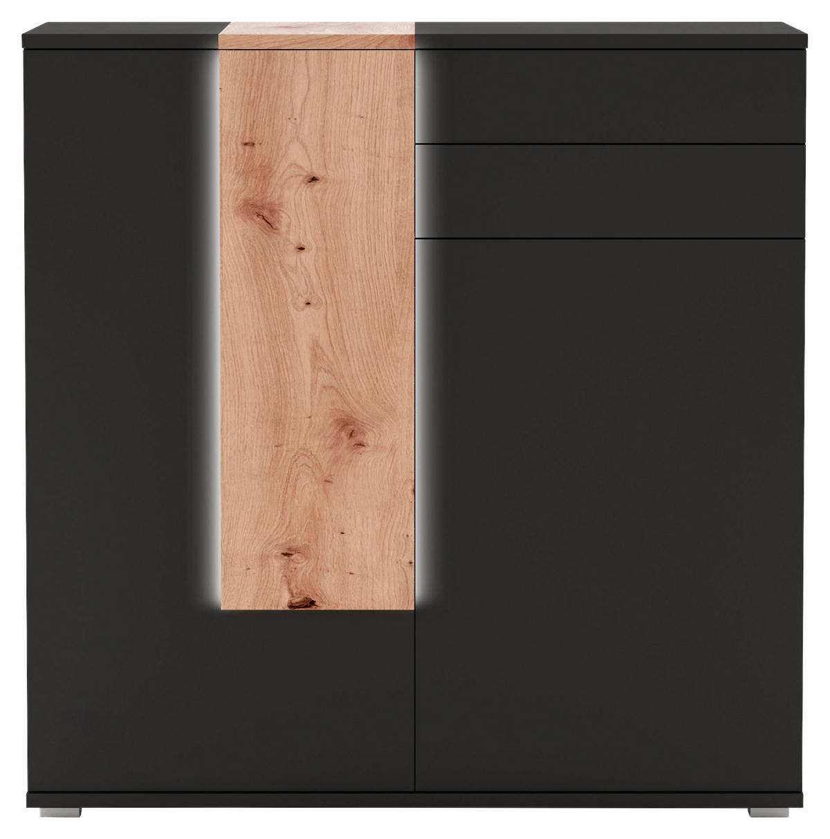 HIGHBOARD  in 120/121/39 cm  - Silberfarben/Schwarz, Design, Holzwerkstoff/Kunststoff (120/121/39cm) - Livetastic