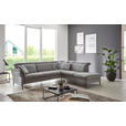 ECKSOFA Grau Struktur  - Schwarz/Grau, MODERN, Textil/Metall (275/235cm) - Cantus