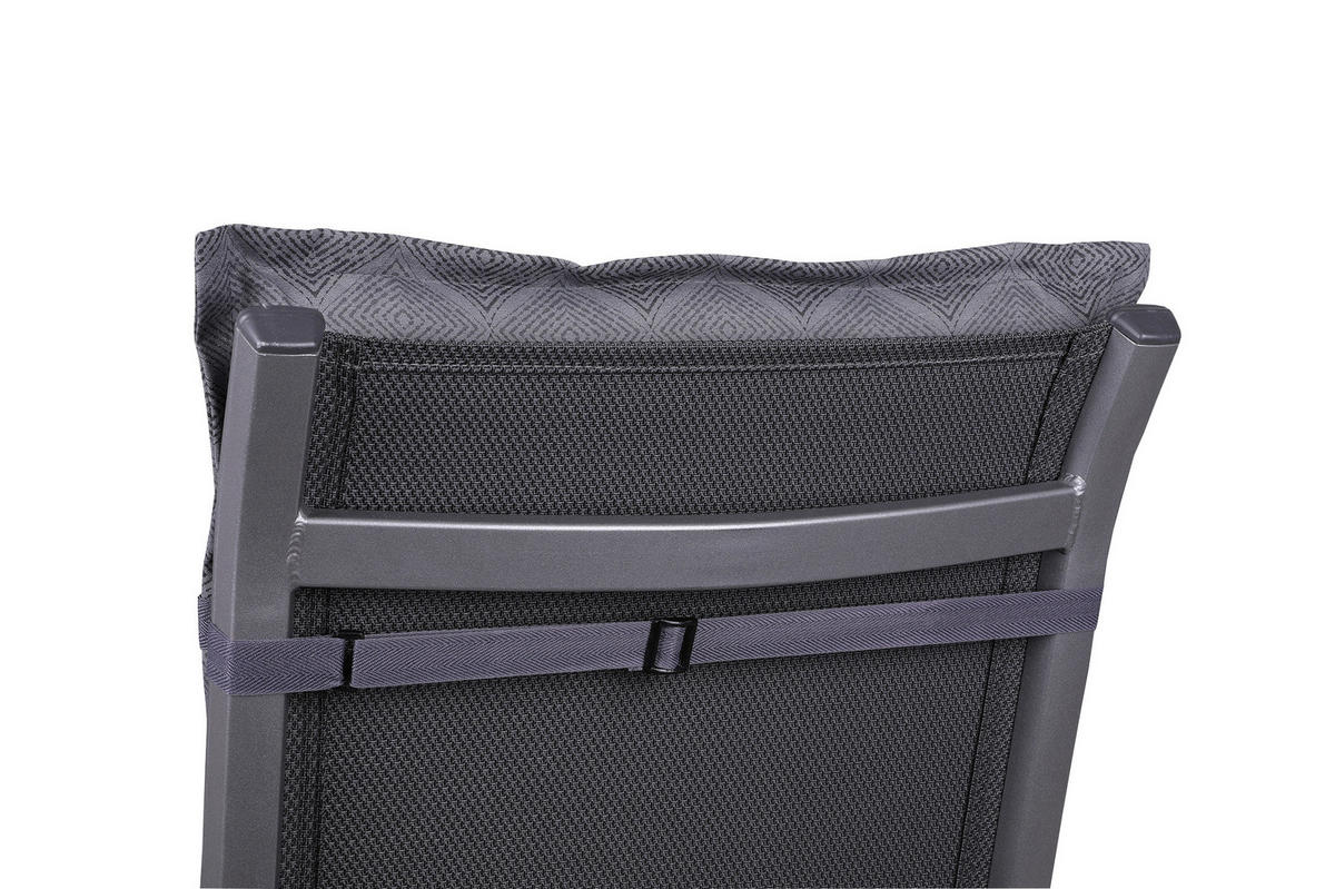 RELAXSESSELAUFLAGE in Anthrazit geometrisch  - Anthrazit, KONVENTIONELL, Textil (50/6/170cm)