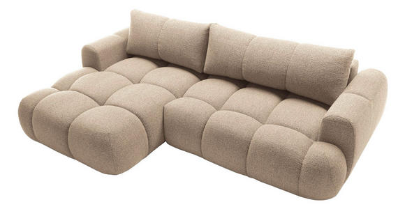 ECKSOFA Hellbraun Struktur  - Hellbraun/Schwarz, KONVENTIONELL, Kunststoff/Textil (172/272cm) - Carryhome