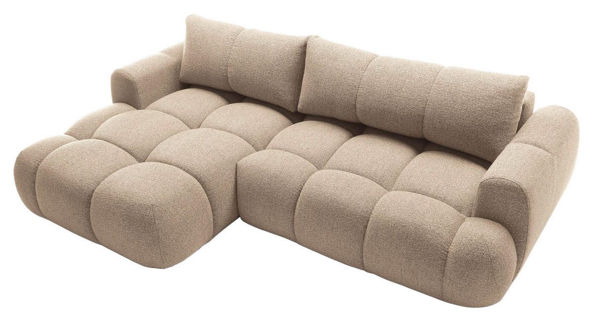 ECKSOFA Hellbraun Struktur  - Hellbraun/Schwarz, KONVENTIONELL, Kunststoff/Textil (172/272cm) - Carryhome