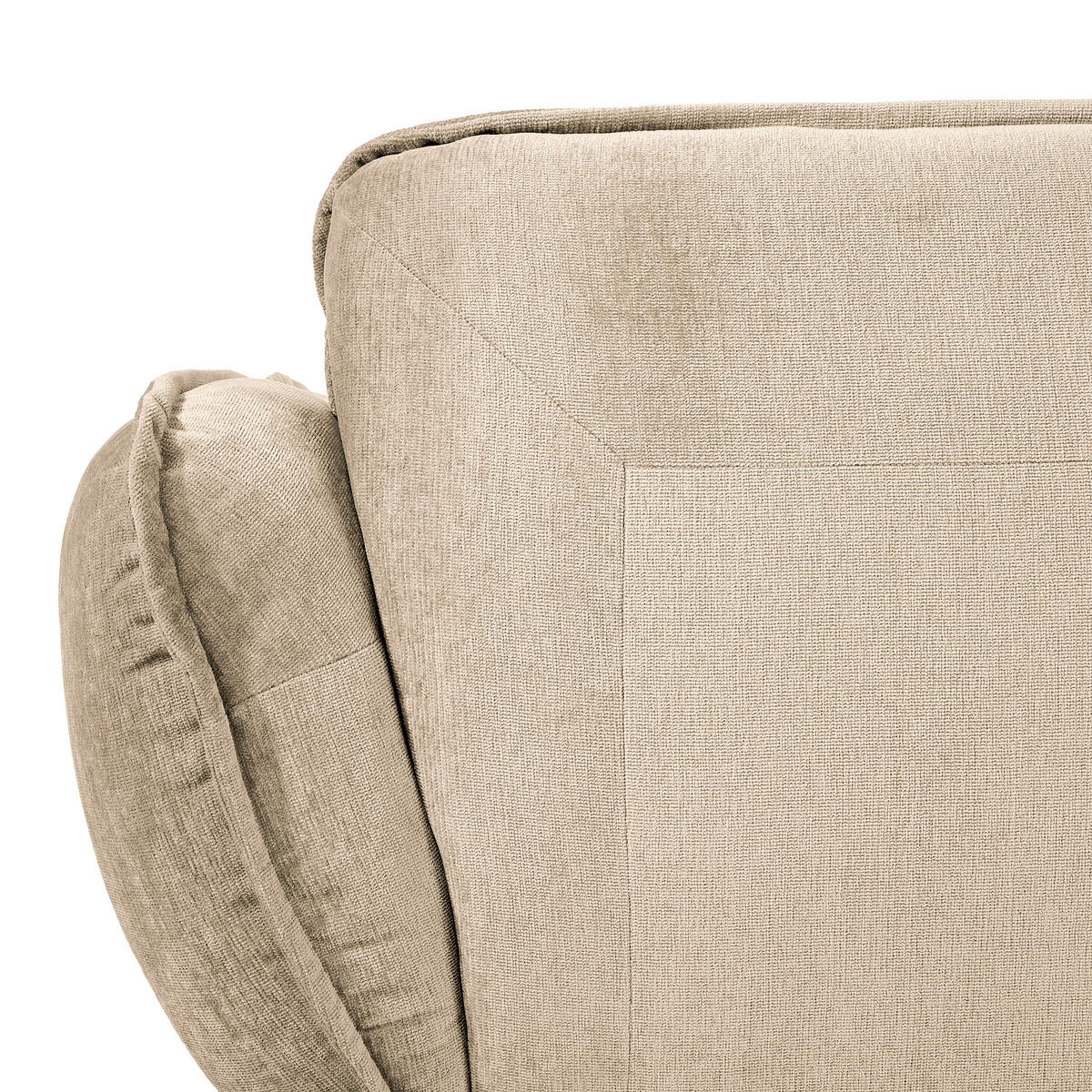 XXL-SESSEL in Chenille Creme  - Creme/Schwarz, Modern, Kunststoff/Textil (182/87/184cm) - Trendmanufaktur