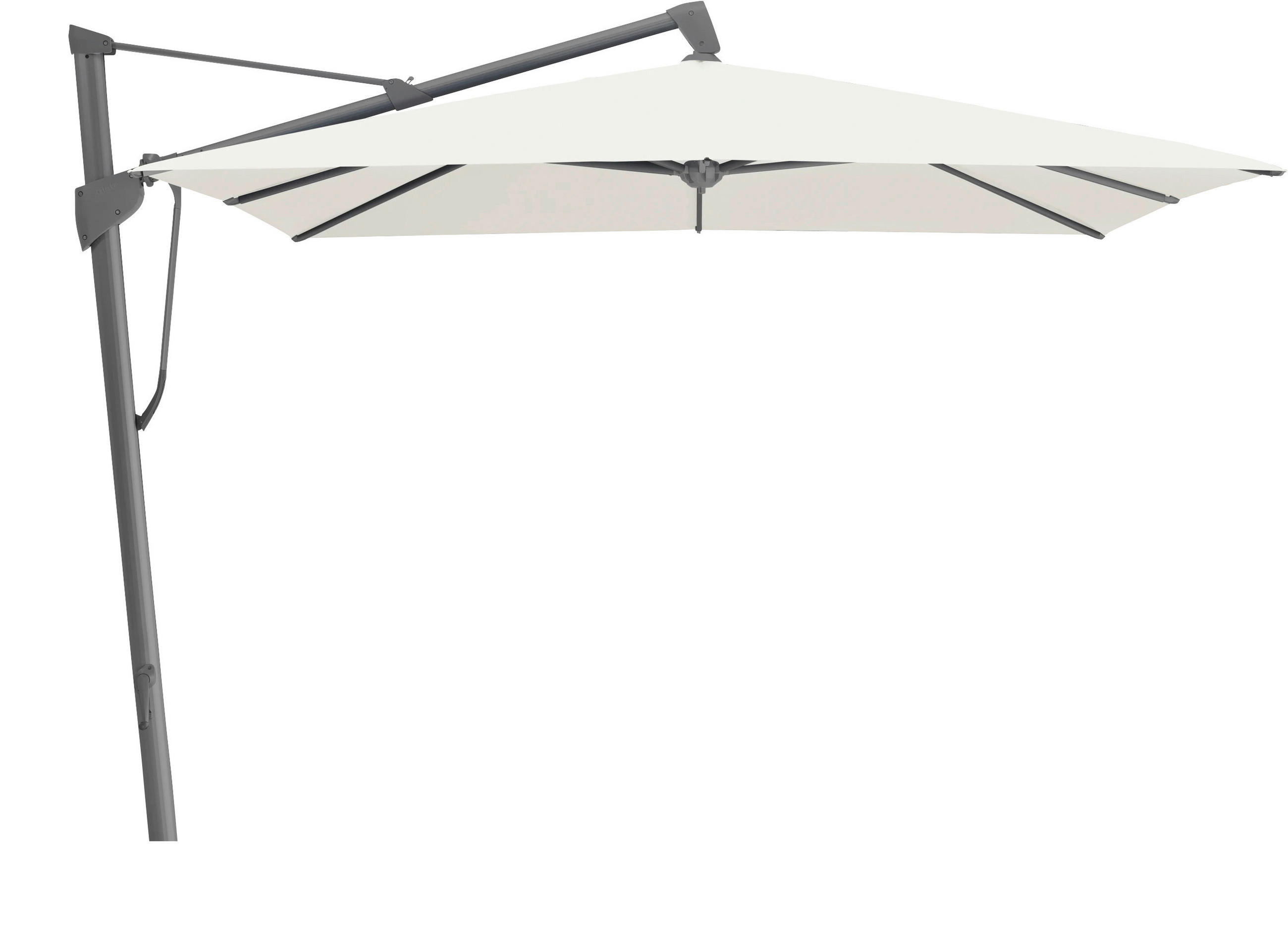AMPELSCHIRM 350x350 cm Weiß  - Anthrazit/Weiß, KONVENTIONELL, Textil/Metall (350/350cm) - Glatz
