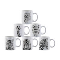 HRNEK NA KÁVU porcelán keramika  - bílá/černá, Trend, keramika (8,5/10cm) - Novel