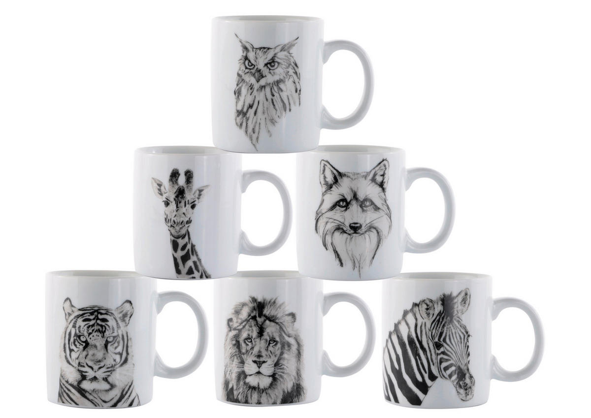 HRNEK NA KÁVU porcelán keramika  - bílá/černá, Trend, keramika (8,5/10cm) - Novel