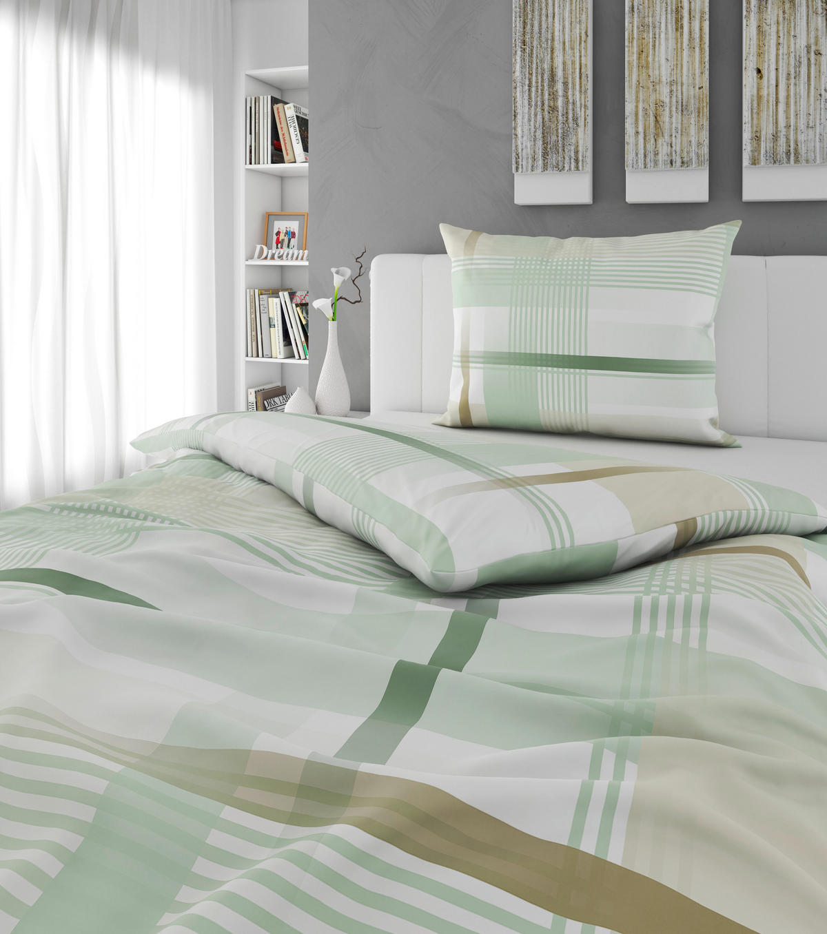 POSTELJNINA 140/200 cm flanela zelena  - zelena, Konvencionalno, tekstil (140/200cm) - Esposa