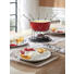 KÄSEFONDUE-SET, 10-TLG. - Edelstahlfarben/Rot, Basics, Metall - Homeware