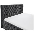 POLSTERBETT gepolstertes Kopfteil Grau 140/200 cm  - Schwarz/Grau, KONVENTIONELL, Kunststoff/Textil (140/200cm) - Carryhome