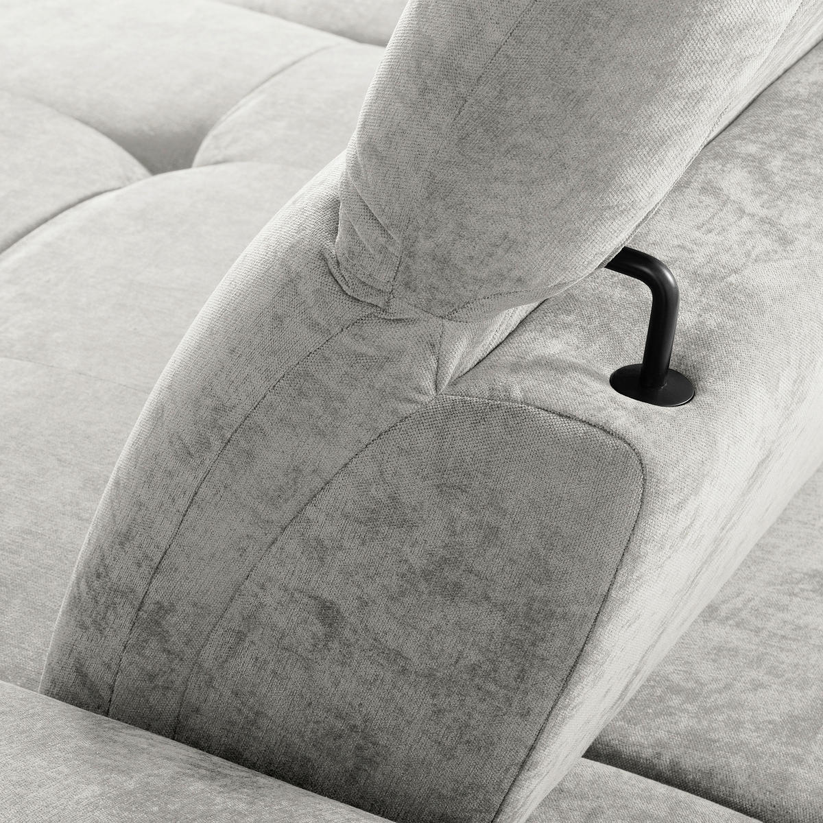 ECKSOFA  Webstoff Grau  - Schwarz/Grau, Design, Textil/Metall (268/195cm) - Livetastic