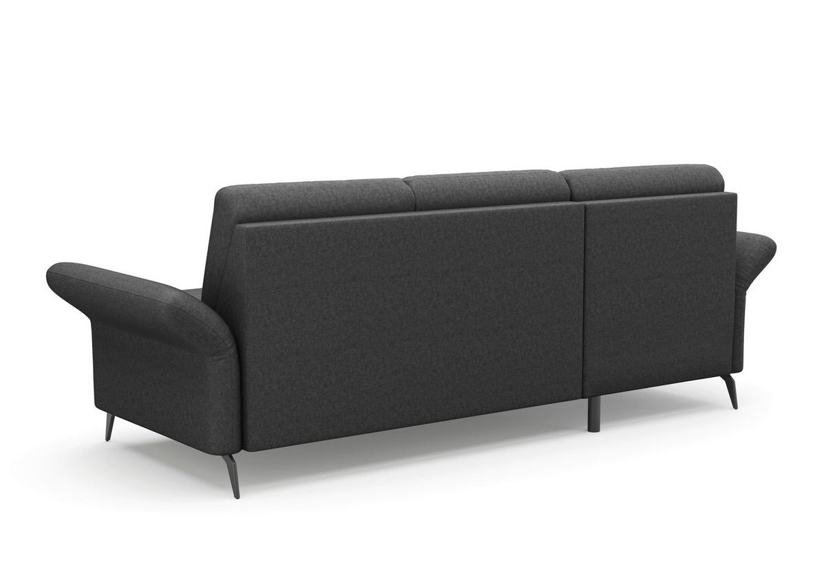 ECKSOFA ROCHELLE E Dunkelgrau Flachgewebe  - Dunkelgrau/Schwarz, KONVENTIONELL, Textil/Metall (164/251cm) - Sit & More