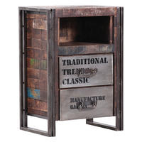KOMMODE  in 55/80/40 cm  - Braun, Design, Holz/Metall (55/80/40cm)