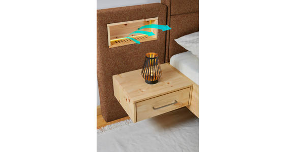 BOXSPRINGBETT 160/200 cm in Orange, Eichefarben - Eichefarben/Orange, Natur, Holz/Textil (160/200cm) - Valnatura